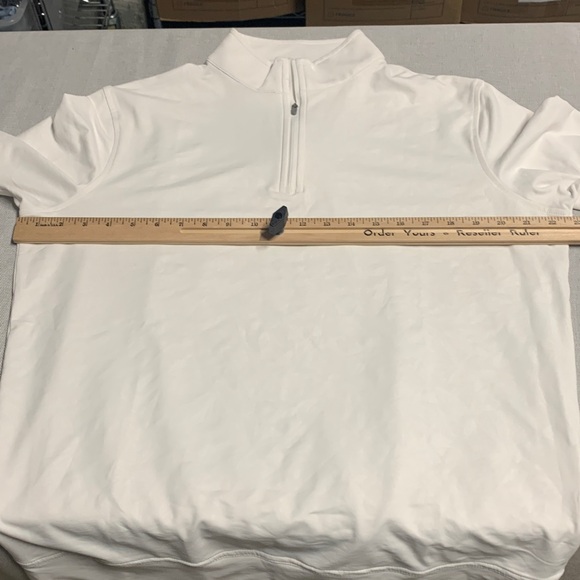Peter Millar Men’s White 1/4 Zipper Golf Pullover Long Sleeve Shirt - Picture 6 of 6